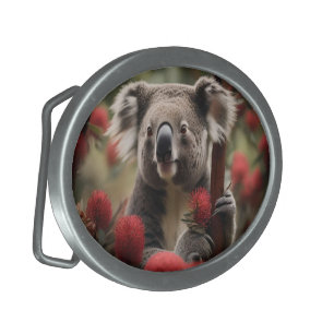 "Koala's Retreat: Nestled in a Red Banksia Tree" Belt Buckle