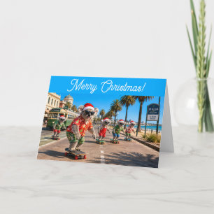 Koalas Skateboarding Christmas Holiday Card