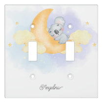 Koalas Sleep On The Moon Light Switch Cover