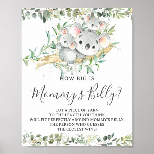 Koalas Twins Shower How Big is Mommys Belly Game Poster