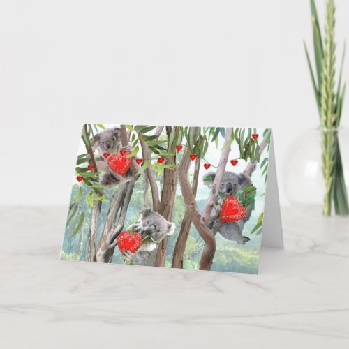 Koalas Valentines Day Party Greeting Card