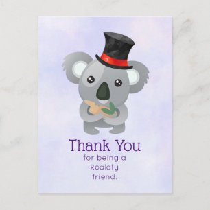 Koalaty Friend Pun Cute Koala in Top Hat Postcard