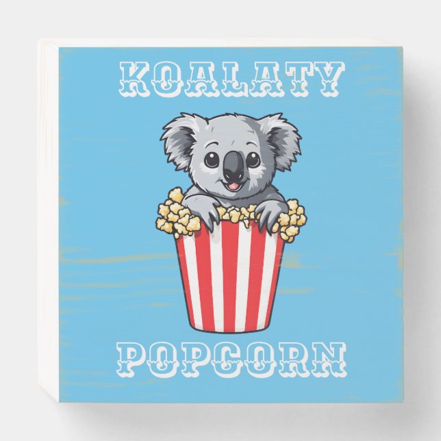 Koalaty Popcorn Wooden Box Sign (Front Horizontal)