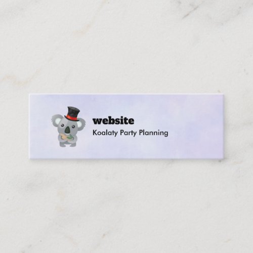 Koalaty Pun with Cute Koala in a Top Hat Mini Business Card