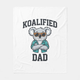 Koalified Dad Cute Koala Father Shirt Design_1 Fleece Blanket