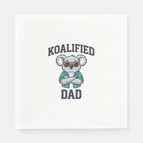 Koalified Dad Cute Koala Father Shirt Design_1 Napkins