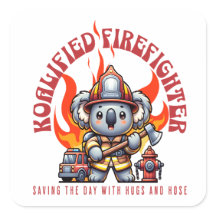 Koalified Firefighter / Fireman with Fire & Flames