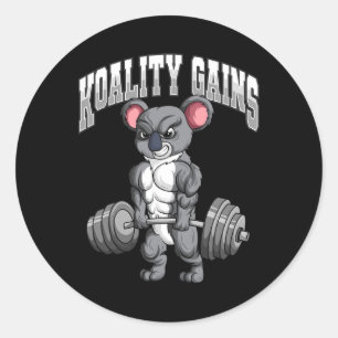 Koality Gains Fitness Gym Koala Bodybuilding  Classic Round Sticker