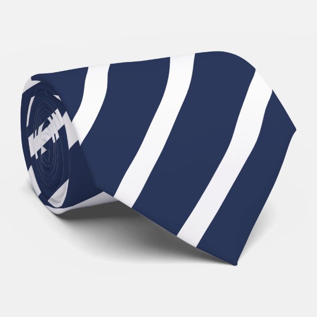 Kobaltblau gestreift Krawatte Neck Tie (Rolled)