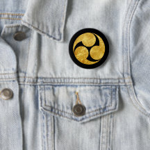 Kobayakawa Mon Japanese faux gold on black