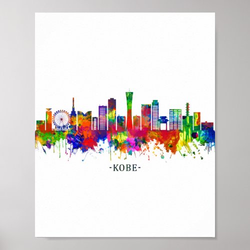 Kobe Japan Skyline Poster