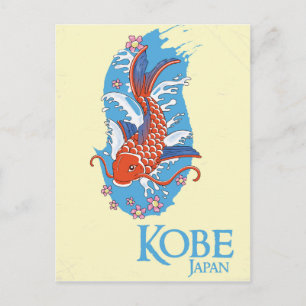 Kobe Japan Vintage travel poster Postcard