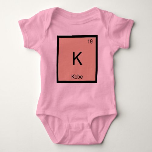Kobe  Name Chemistry Element Periodic Table Baby Bodysuit