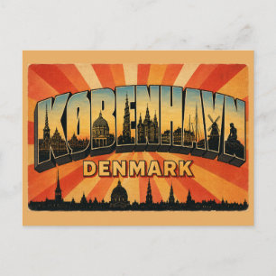 København Denmark Nyhavn Harbor Postcard
