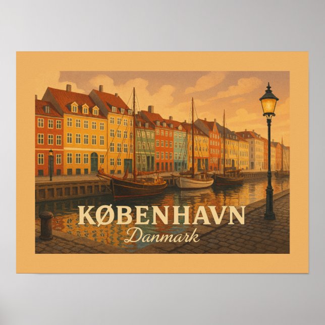 København Nyhavn Harbor Poster (Front)