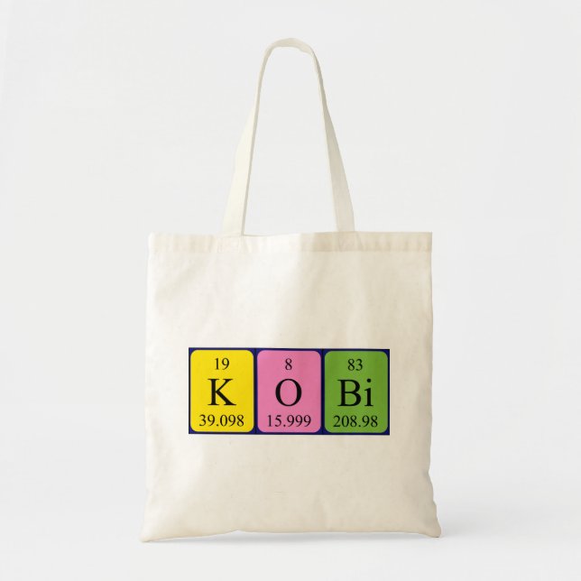 Kobi periodic table name tote bag (Front)