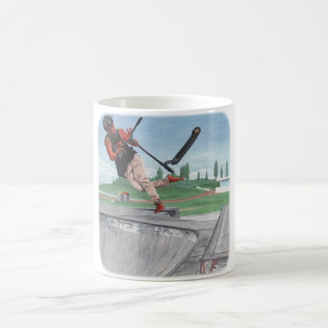 Kobold Kick Scooter Tricks Fantasy Art Coffee Mug (Center)