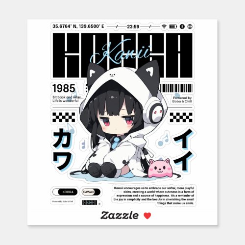 Kobra Kawaii _ Cute Kawaii Girl Sticker