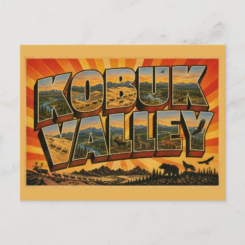 Kobuk Valley Alaska Arctic Dunes River Art Postcard
