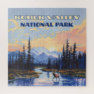 Kobuk Valley National Park Alaska Caribou Vintage Jigsaw Puzzle