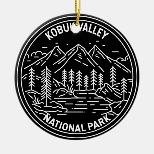 Kobuk Valley National Park Alaska Monoline Ceramic Ornament