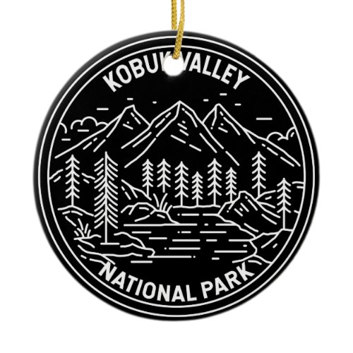 Kobuk Valley National Park Alaska Monoline Ceramic Ornament