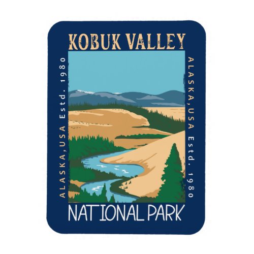 Kobuk Valley National Park Alaska Retro Distressed Magnet