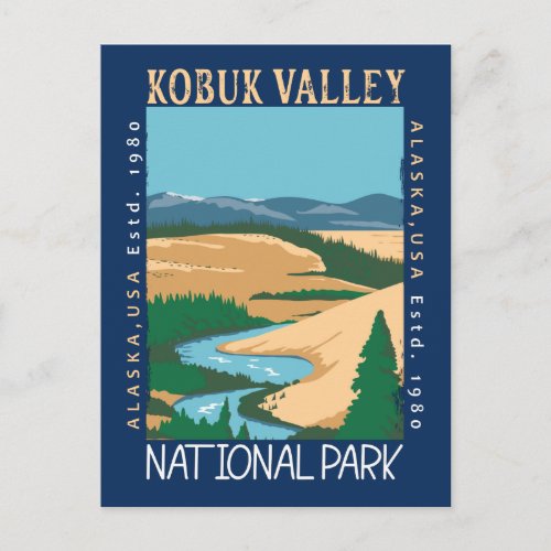 Kobuk Valley National Park Alaska Retro Distressed Postcard