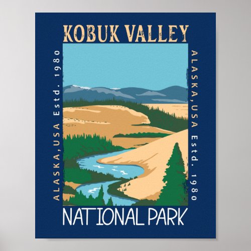 Kobuk Valley National Park Alaska Retro Distressed Poster