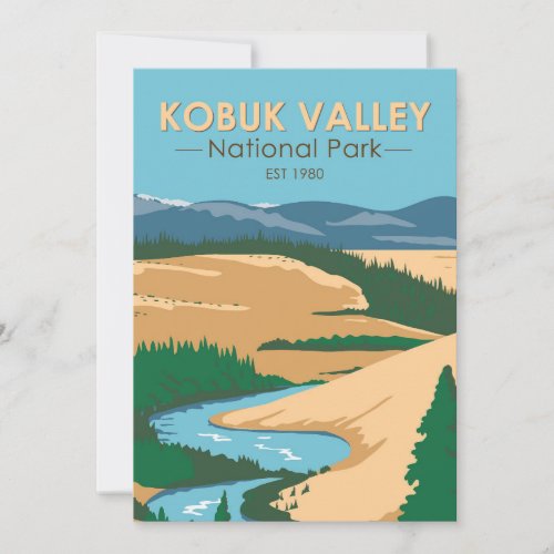 Kobuk Valley National Park Alaska Vintage  Holiday Card