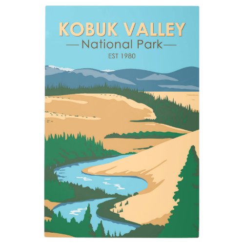 Kobuk Valley National Park Alaska Vintage  Metal Print