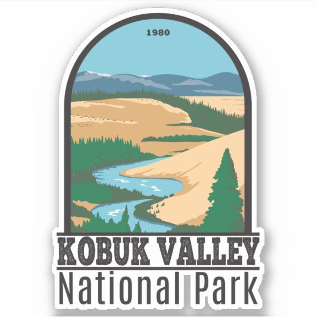 Kobuk Valley National Park Alaska Vintage Sticker (Front)
