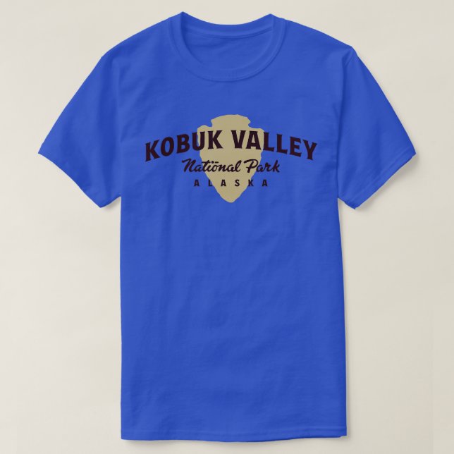 Kobuk Valley National Park Arched Text Brown T-Shirt (Design Front)