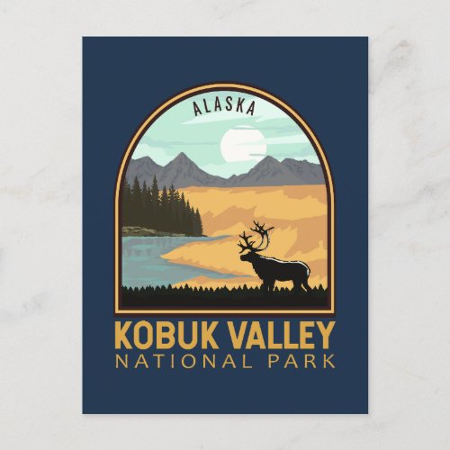 Kobuk Valley National Park Vintage Emblem Postcard