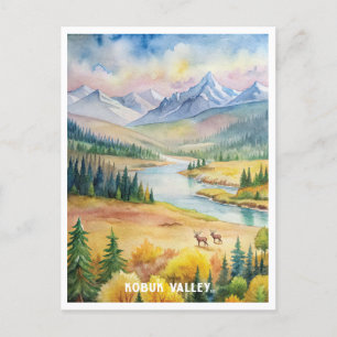 Kobuk Valley National Park Watercolor Painting Postcard