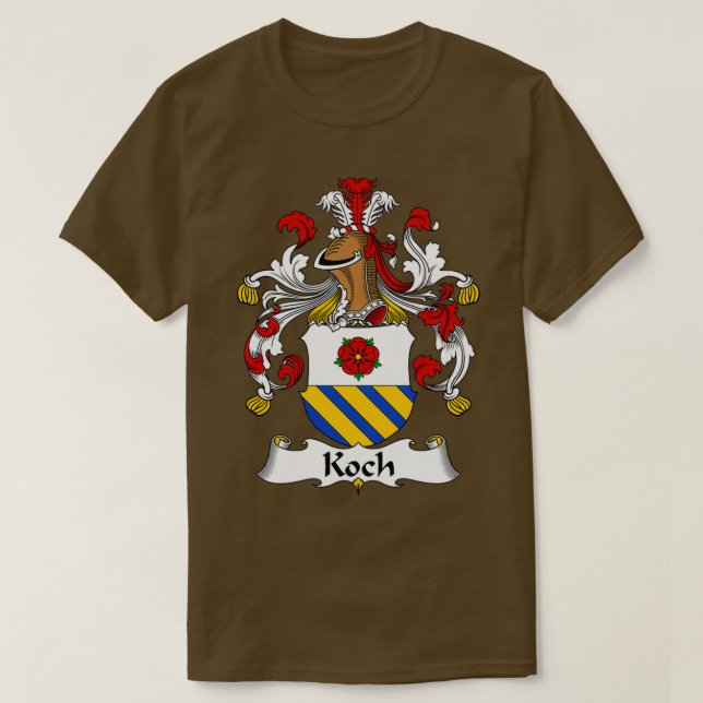 Koch Coat of Arms Family Crest  T-Shirt (Design Front)