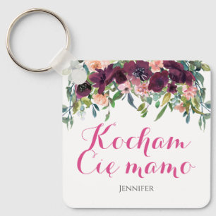 Kocham Cię mamo I love you mom in Polish Gift Keychain