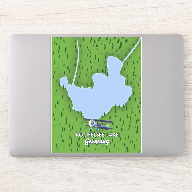 Kochelsee lake, Germany map  Sticker (Computer)
