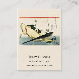 Kochi (Bartail Flathead) Hiroshige's Japanese Fish Business Card