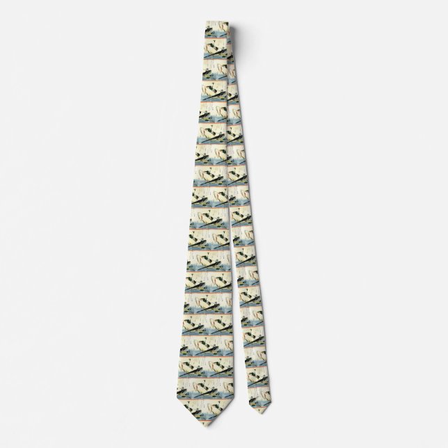 Kochi (Bartail Flathead) Hiroshige's Japanese Fish Neck Tie (Front)