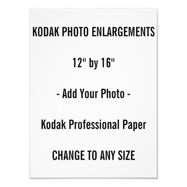 Kodak Photo Enlargements 12" by 16" Print (Front)