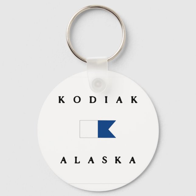 Kodiak Alaska Alpha Dive Flag Keychain (Front)