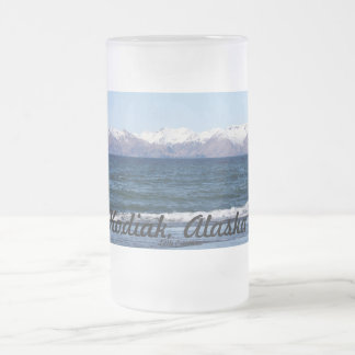 Kodiak, Alaska Frosted Glass Beer Mug