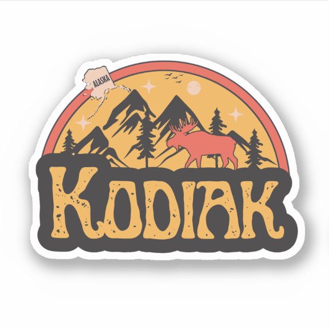 Kodiak, Alaska Sticker (Front)