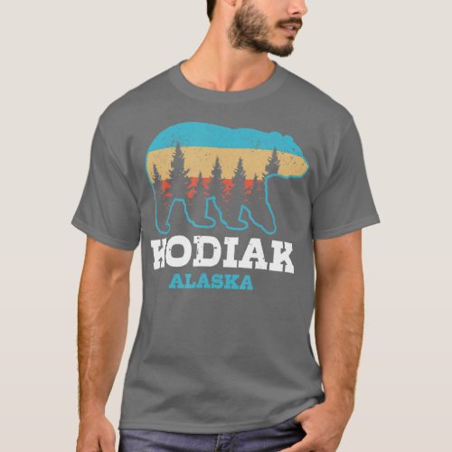 Kodiak Alaska Vintage Grizzly Bear Nature Souvenir T_Shirt