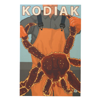 Kodiak, AlaskaAlaskan King Crab Wood Wall Art