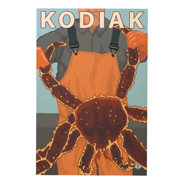 Kodiak, AlaskaAlaskan King Crab Wood Wall Art (Front)