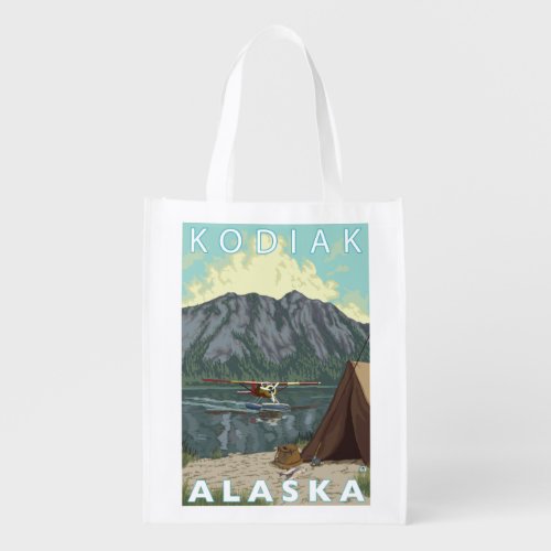 Kodiak AlaskaBush Plane Fishing Grocery Bag