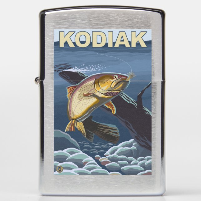 Kodiak, AlaskaCutthroat Trout Cross-Section Zippo Lighter (Front)