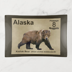 Kodiak Bear - Alaska Postage Trinket Tray